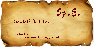 Szoták Elza névjegykártya